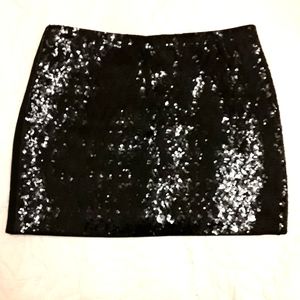 BLACK SEQUINS SHORT MINI SKIRT